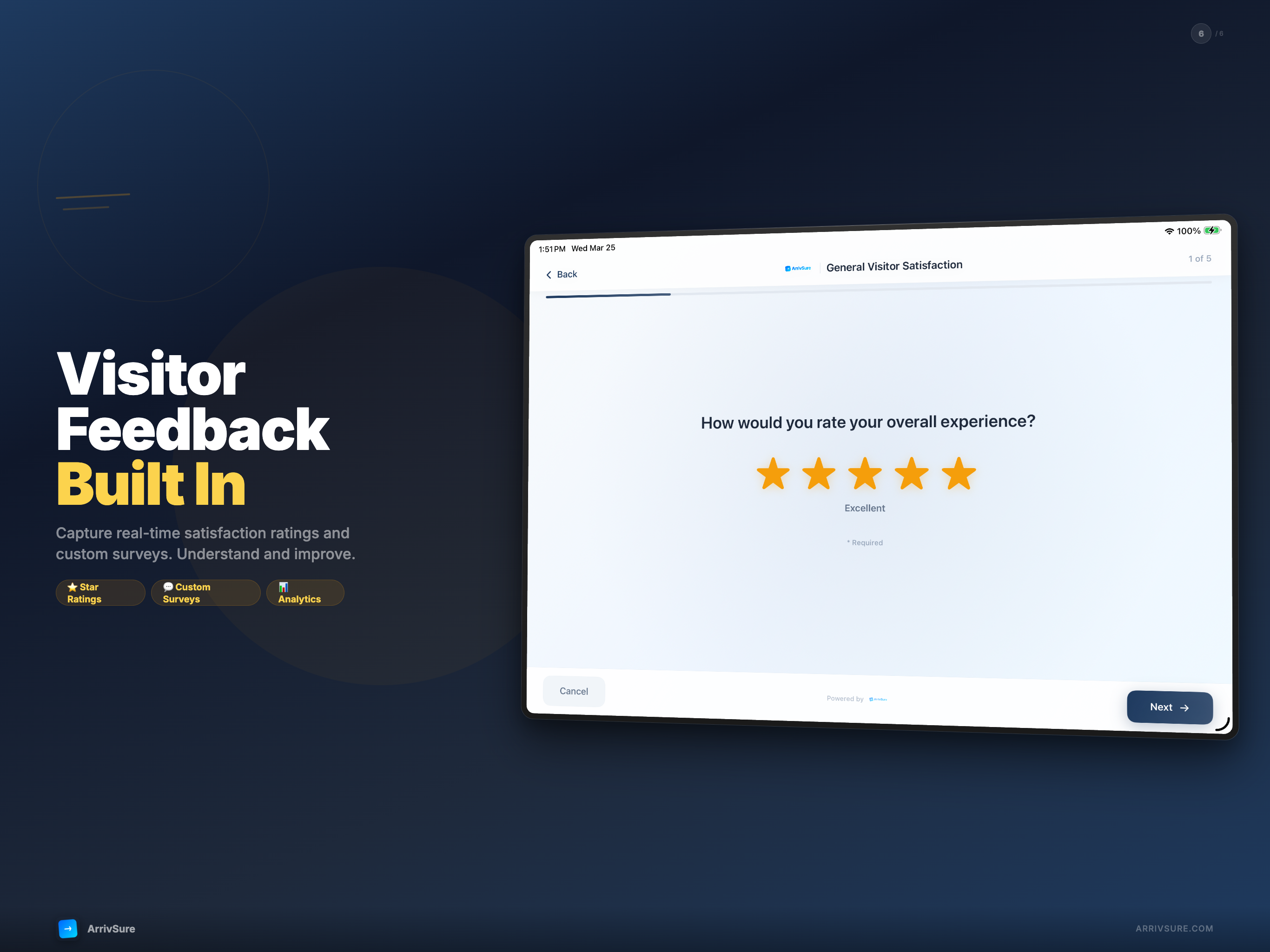 Visitor feedback survey on iPad