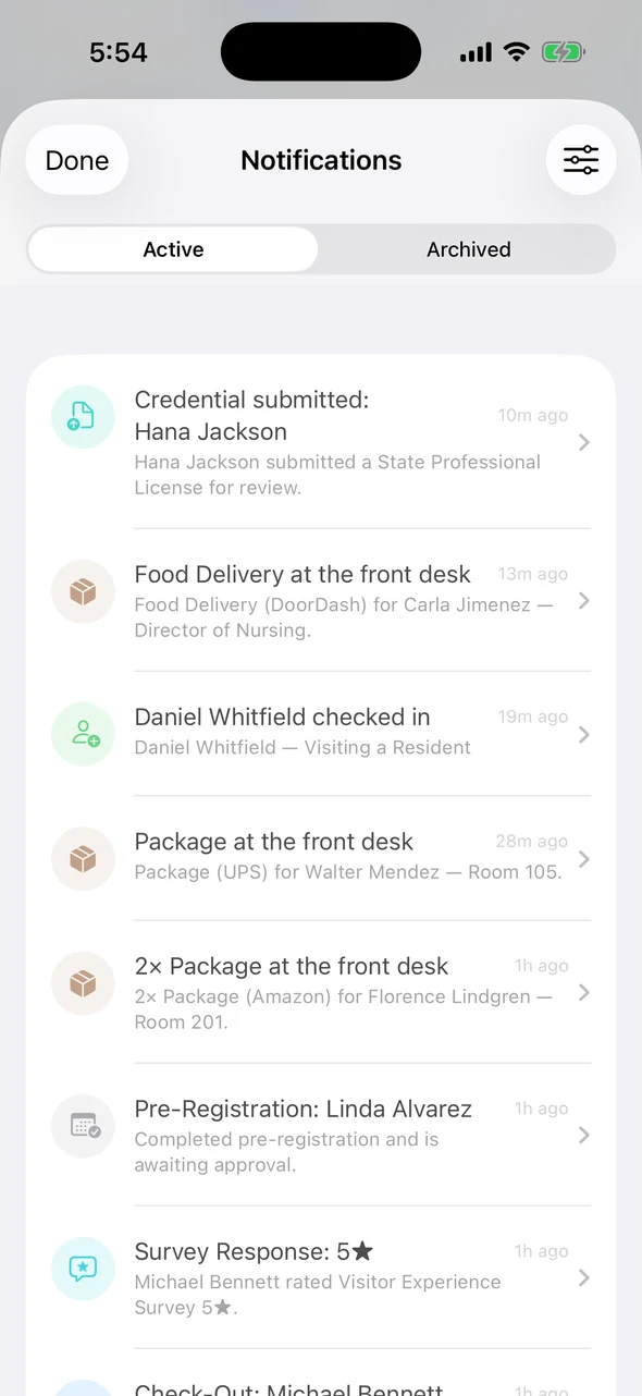 The Companion app notification feed